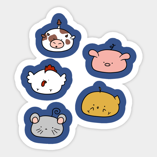 Farm Animal Blobs Sticker by saradaboru